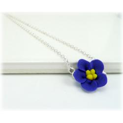 Tiny African Violet Simple Necklace